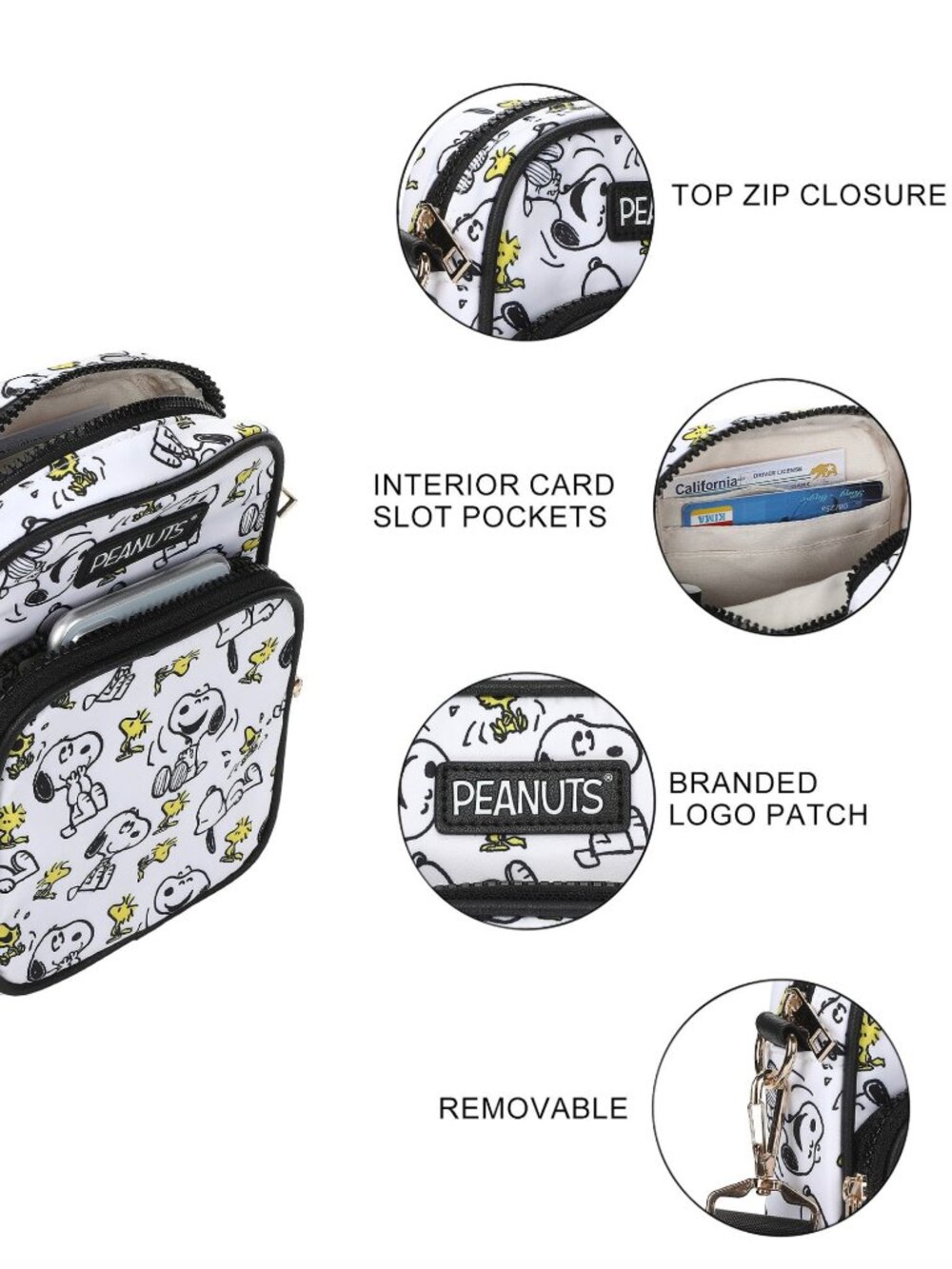 Peanuts Snoopy and Woodstock Messenger Purse - Picture 5 of 8